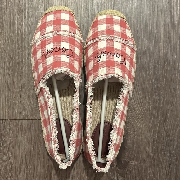 Coach Celina Espadrille Pink Gingham Slip On Shoes Like New Size 8.5B - Picture 5 of 8